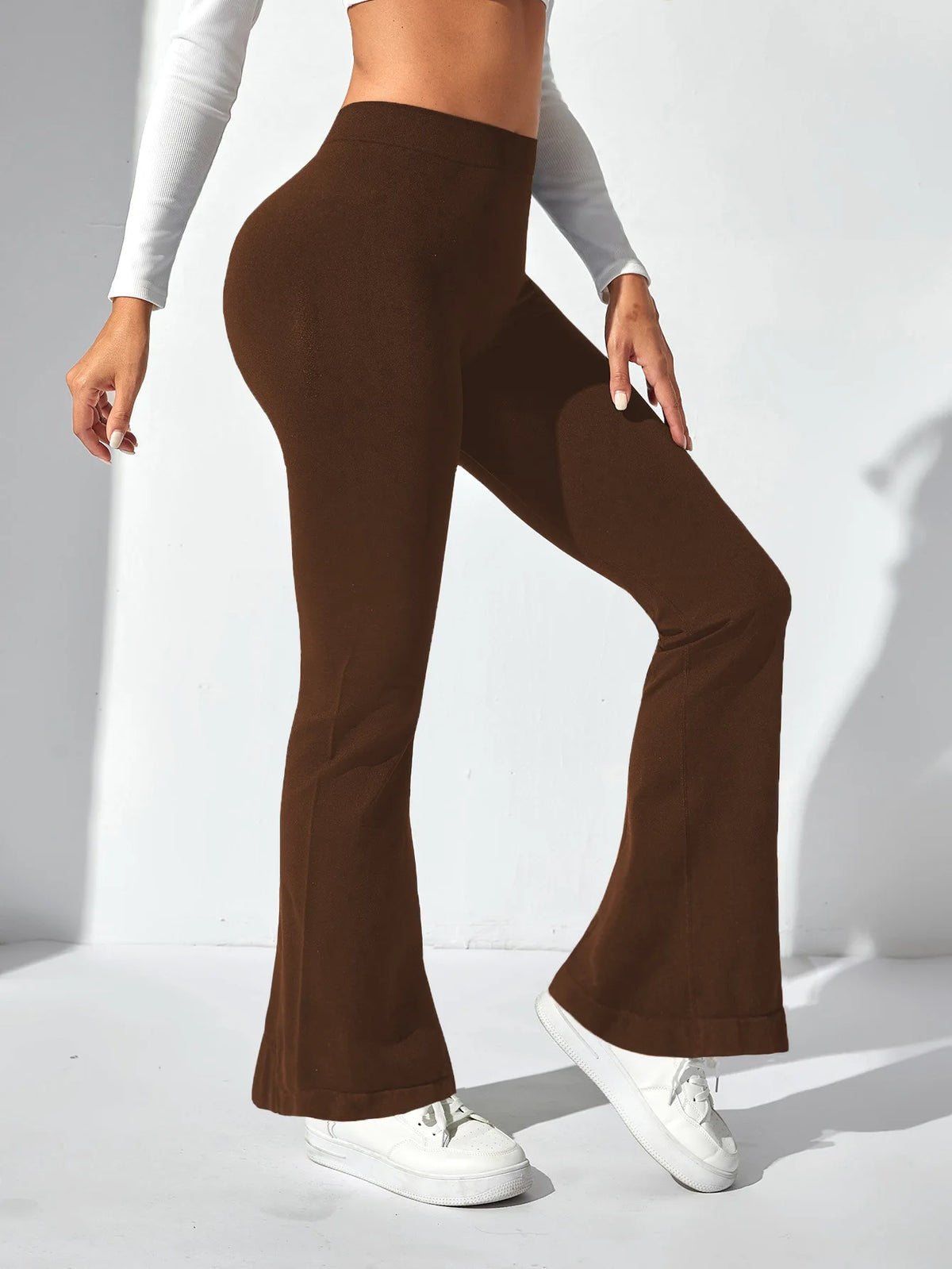 Flare Leggings Yoga Pants Women Bell-bottoms Yoga Tights High Waist Fitness Stretch Gym Workout Casual Sports Push Up Wide Legs