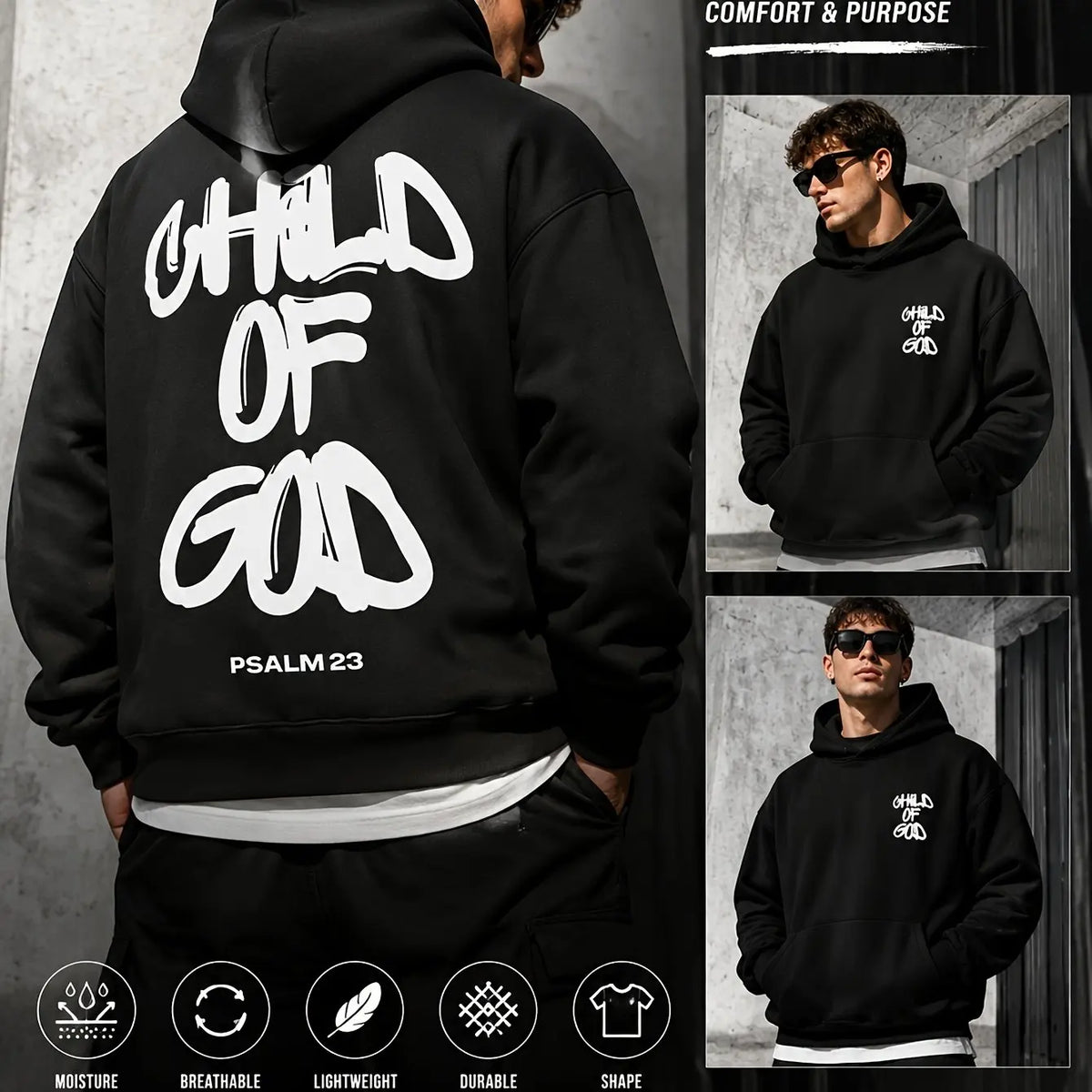 An oversized American-style streetwear hoodie featuring a minimalist graphic on the chest; a trendy, unisex design.