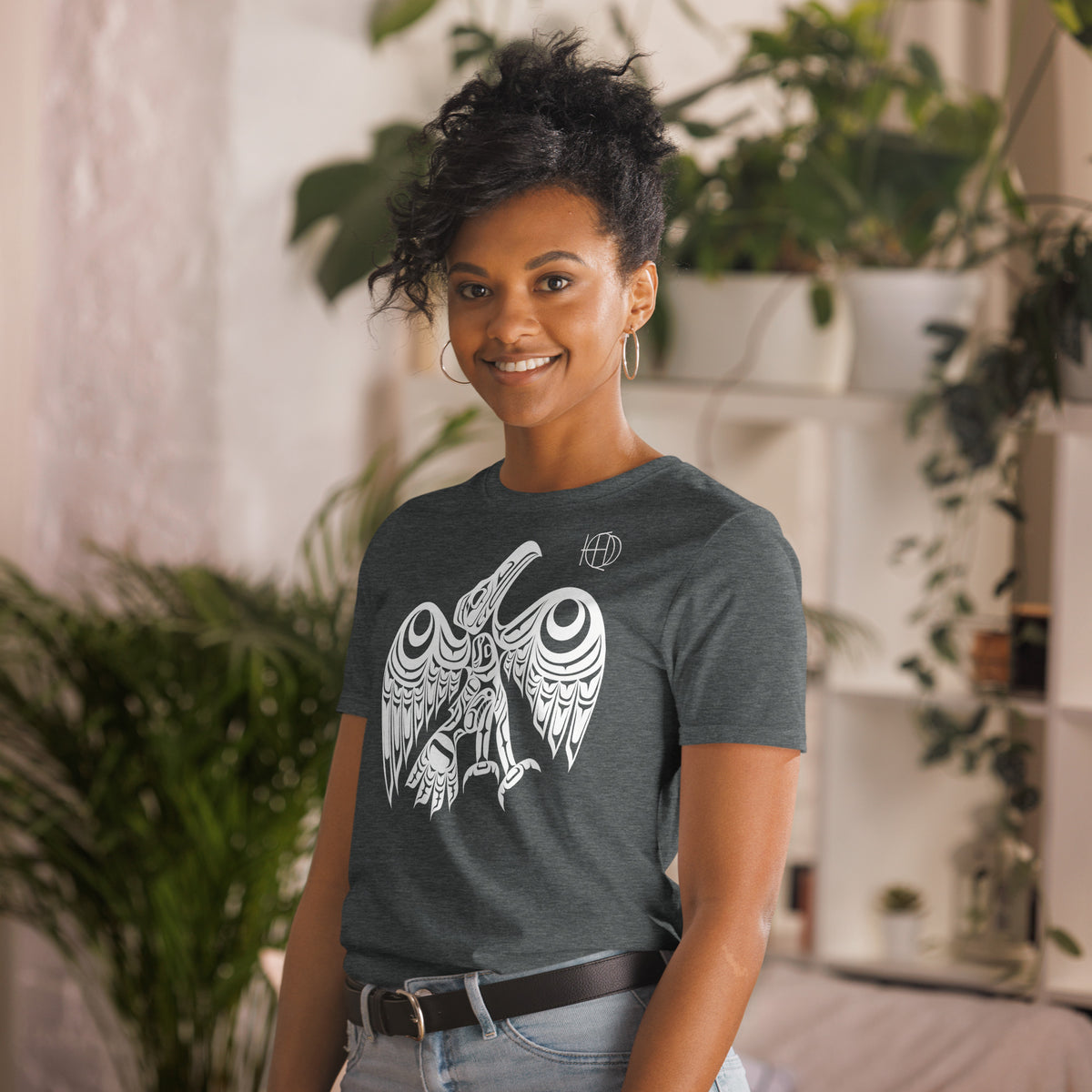 Short-Sleeve Unisex T-Shirt HED Raven Releasing Salmon design