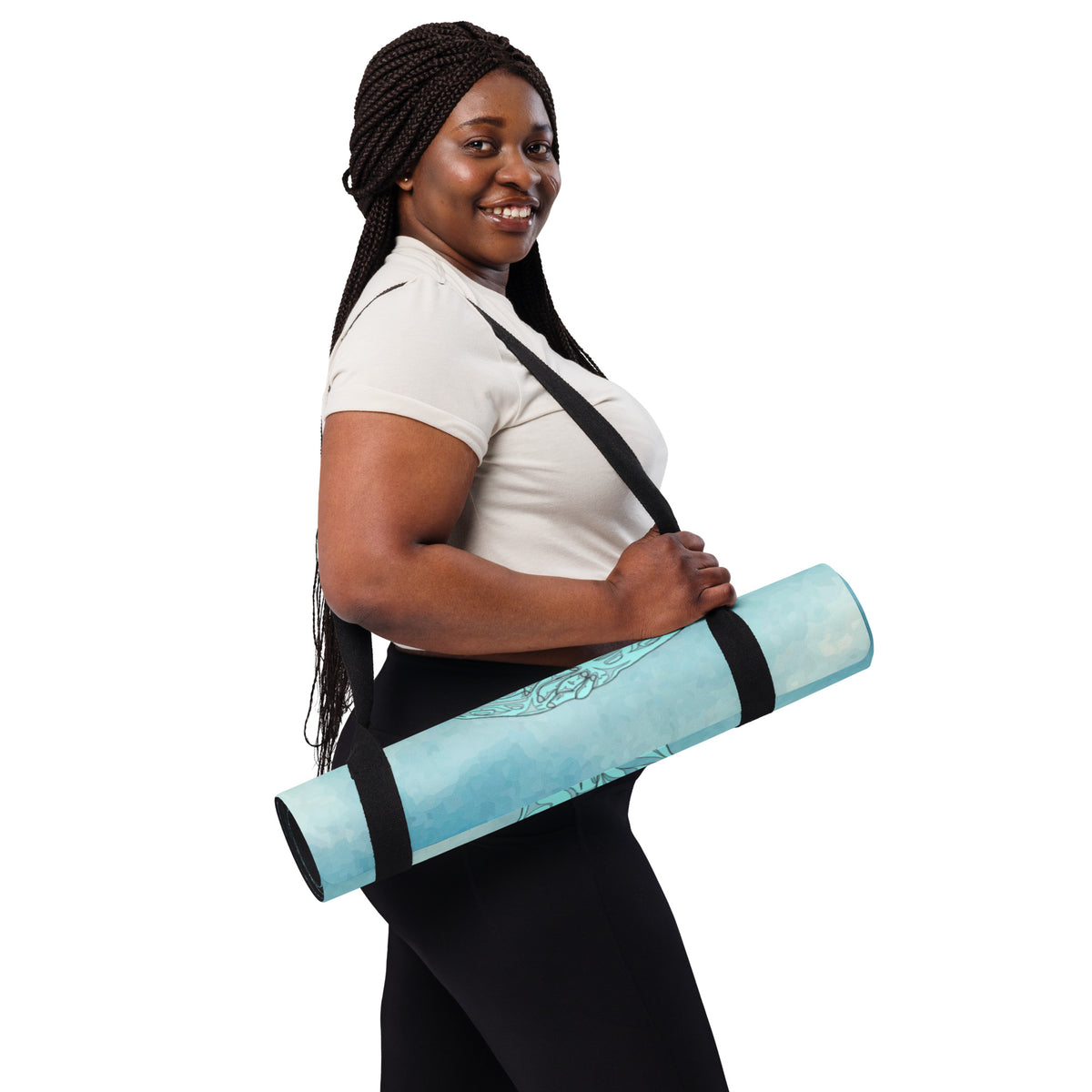 Yoga mat HED Headstand Pose With Sisutl and Frog design