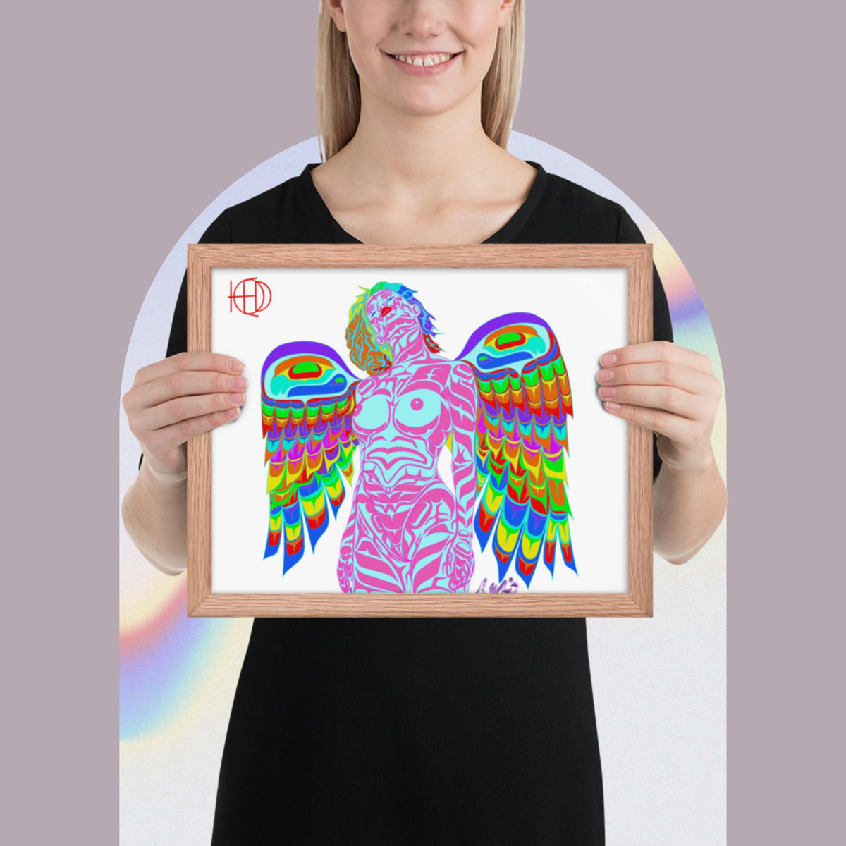 Framed poster HED Owl Woman Design