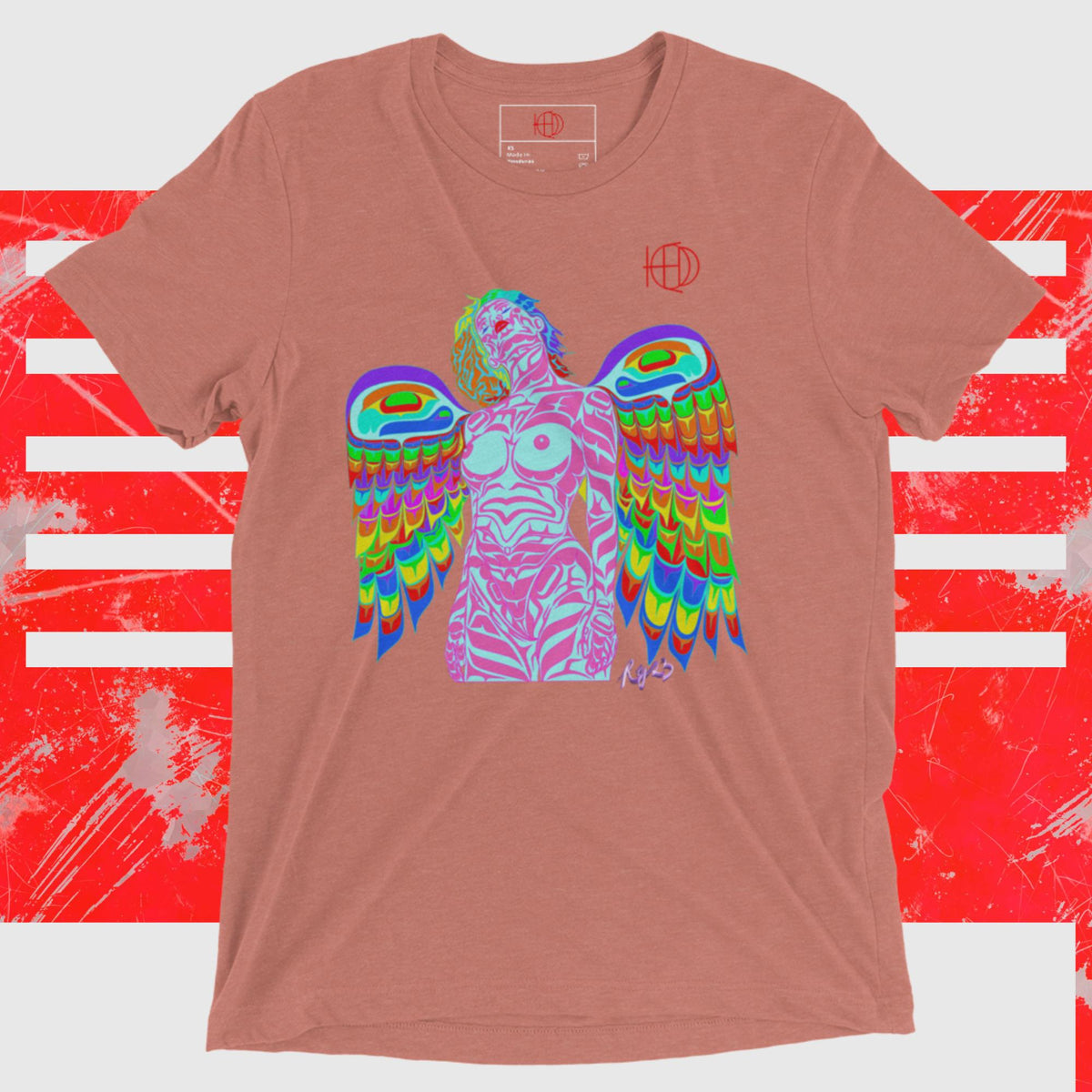 Short sleeve t-shirt HED Owl Woman Design front print