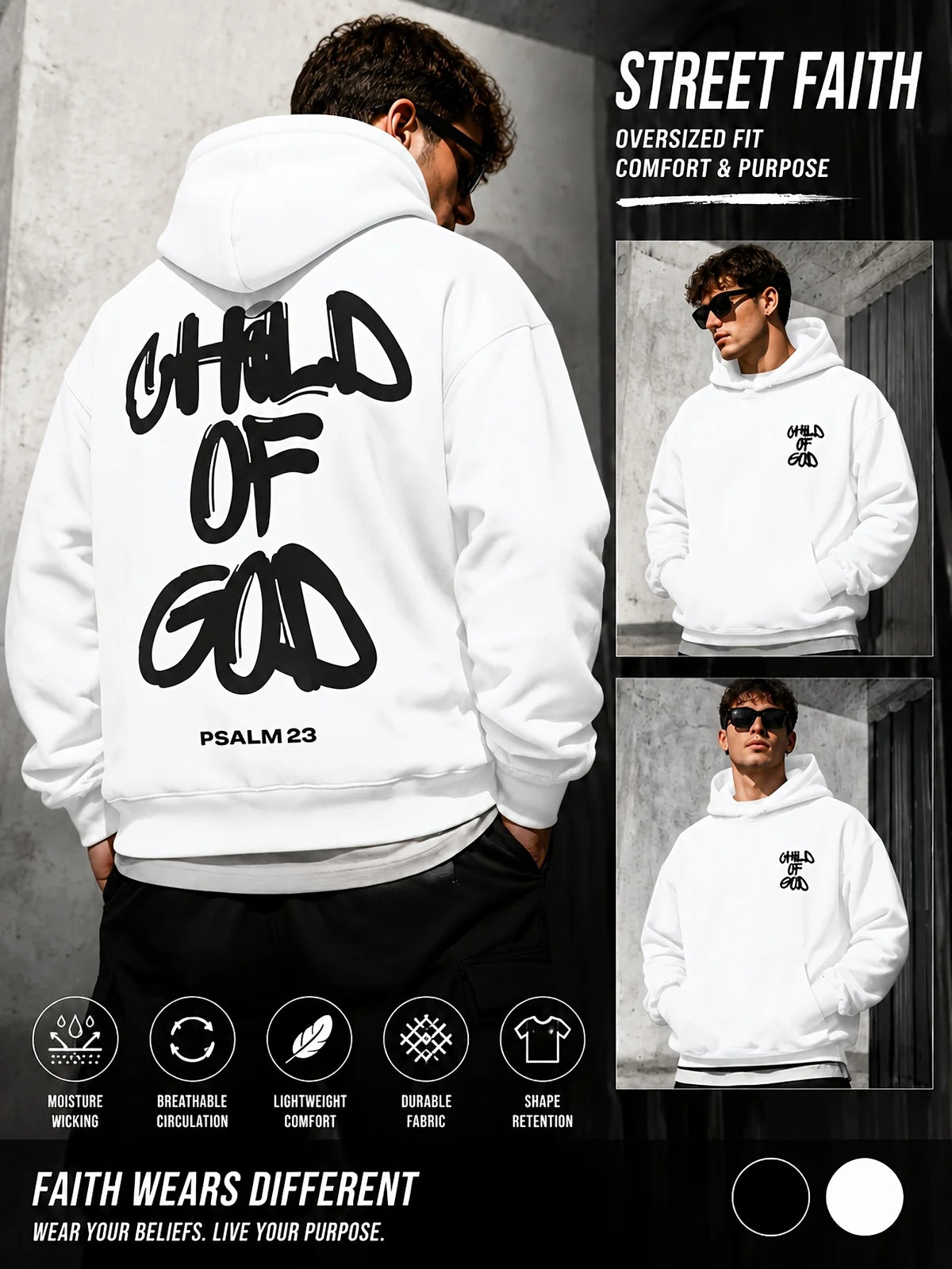 An oversized American-style streetwear hoodie featuring a minimalist graphic on the chest; a trendy, unisex design.