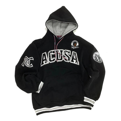 ACUSA Fleece Lined Hoodie Hip Hop Sweatshirt Embroidered Oversized Style Multicolor Men's Casual Wear for Autumn And Winter