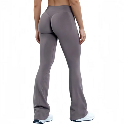 Women Sports Flared Leggings Seamless Quick Dry Breathable Wrinkle Hip Lifting Yoga Flare Pants Gym Fitness Workout Pilates Wear