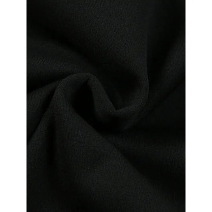 [ T-Shirt]  Oversized Long-Sleeve T-Shirt for Women - Black with White Heart Design - Relaxed Round Neckline - Moderate Stretch