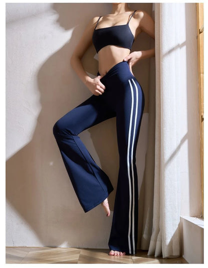 Womens Yoga Flare Leggings Fitness Push Up High Waist Wide Leg Workout Pants Gym Elastic Tights Female Sport Pant Bell Bottomed