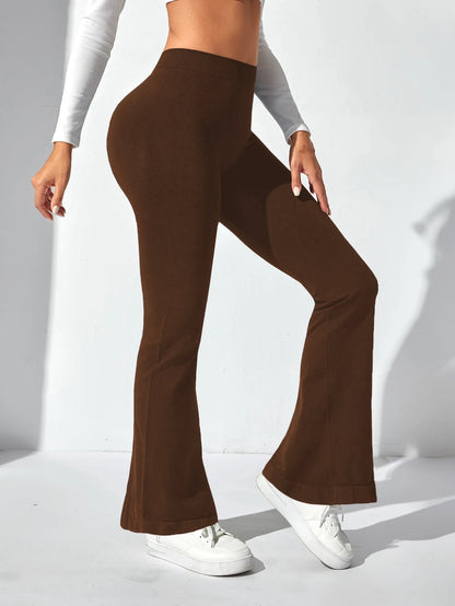 Flare Leggings Yoga Pants Women Bell-bottoms Yoga Tights High Waist Fitness Stretch Gym Workout Casual Sports Push Up Wide Legs