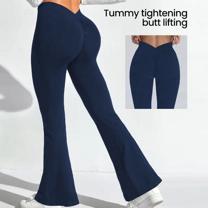 Flare Leggings Yoga Pants Women Bell-bottoms Yoga Tights High Waist Fitness Stretch Gym Workout Casual Sports Push Up Wide Legs