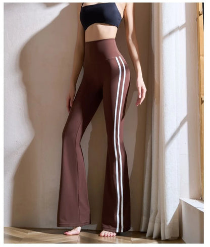 Womens Yoga Flare Leggings Fitness Push Up High Waist Wide Leg Workout Pants Gym Elastic Tights Female Sport Pant Bell Bottomed