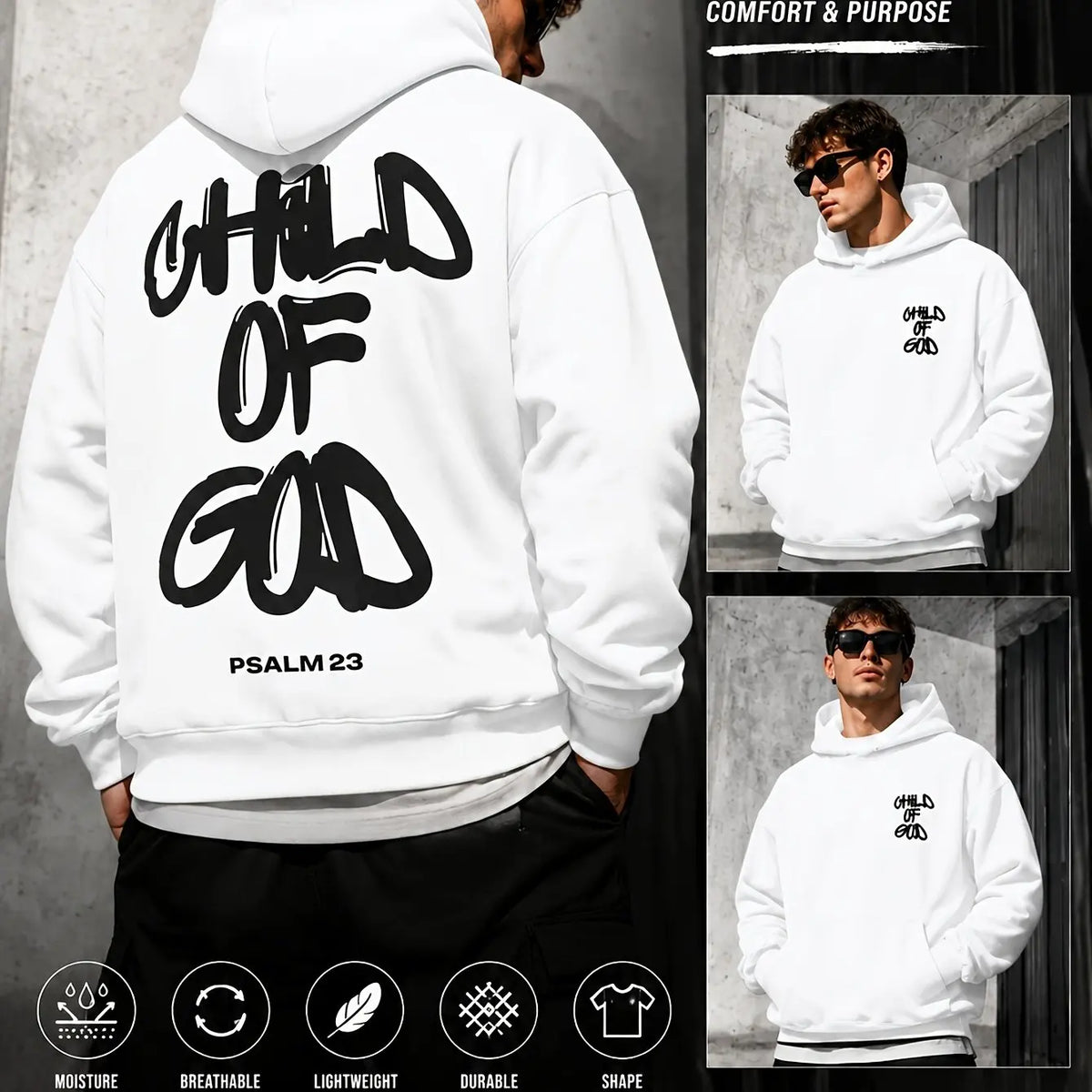 An oversized American-style streetwear hoodie featuring a minimalist graphic on the chest; a trendy, unisex design.