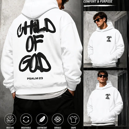 An oversized American-style streetwear hoodie featuring a minimalist graphic on the chest; a trendy, unisex design.