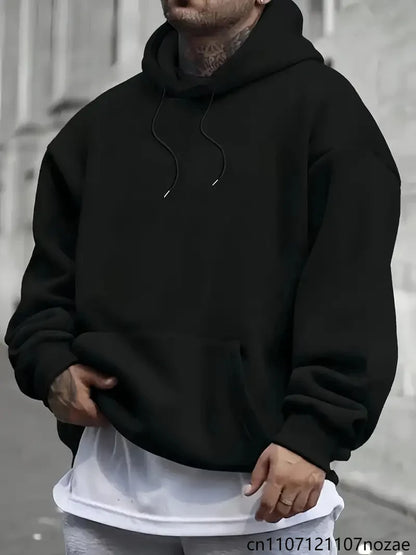 Fleece Men's Women Oversize Casual Sweatshirt Hoodies Couple Unisex Pullover Autumn Winter Loose Cotton Sport Hoody Clothing Top