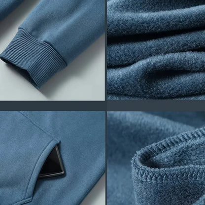Fleece Hoodies Men 10XL 12XL Plus Size Solid Color Zippered Hoodie Jacket Big Size 12XL Fashion Casual Hoodies Blue Black Grey