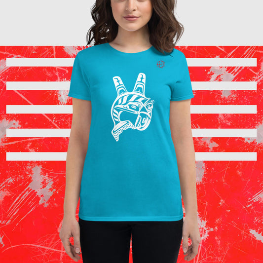 Women's short sleeve t-shirt HED Twin Fin Orca Design